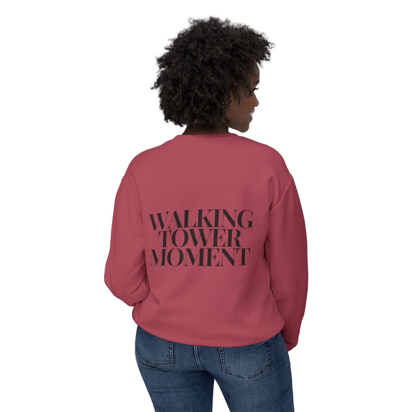 Walking Tower Moment Women's Lightweight Crewneck Sweatshirt